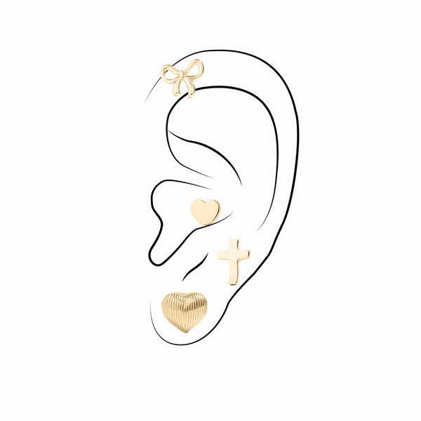 18K Gold PVD Stainless Steel Bow Stud Earrings / ERJ0057