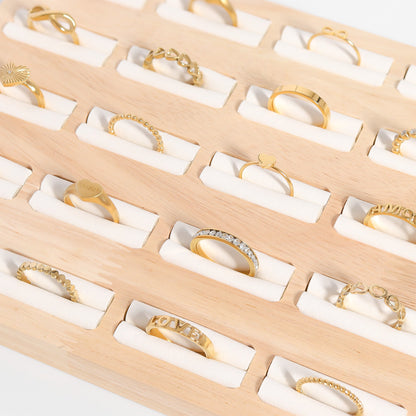 18K Gold PVD Stainless Steel Love Stacking Ring / KSS0010