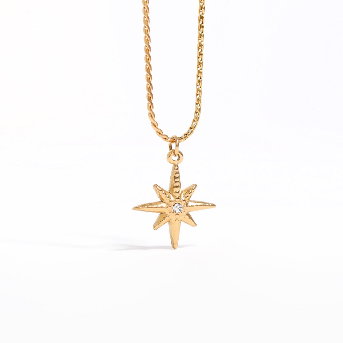 18K Gold PVD Stainless Steel Compass Pendant / PDL0126
