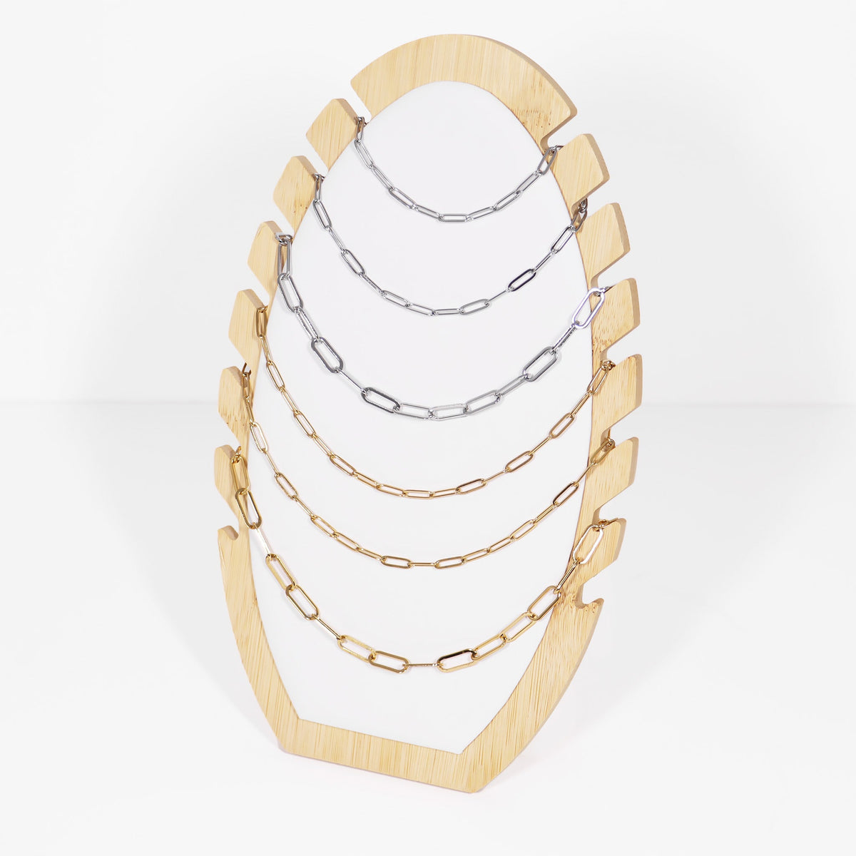 Stainless Steel Paperclip Chain Necklace / CHN9761
