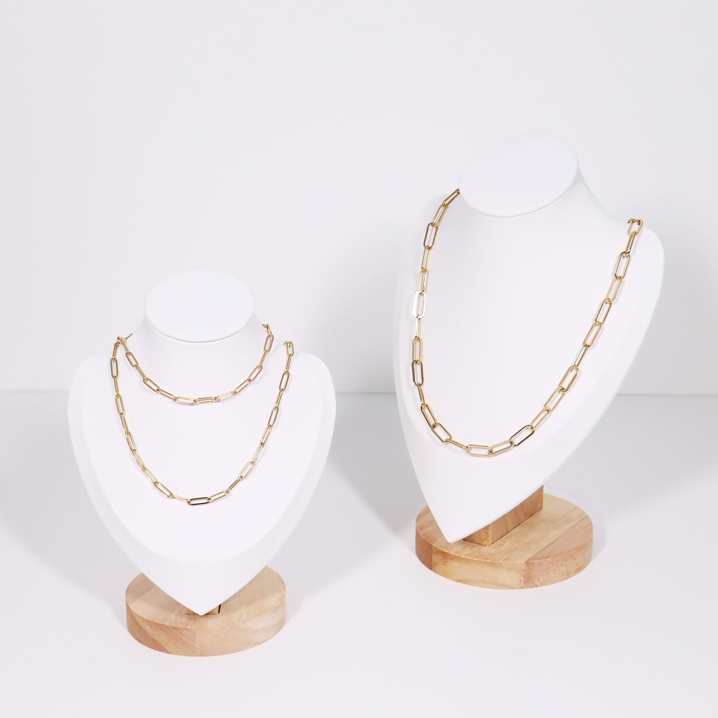 18K Gold PVD Stainless Steel Paperclip Chain Necklace / CHN9760