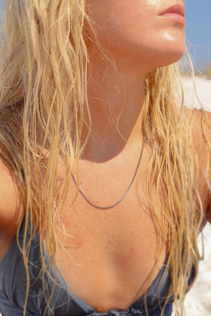 18K Gold PVD Stainless Steel 1.5mm Box Chain Necklace / CHJ2036