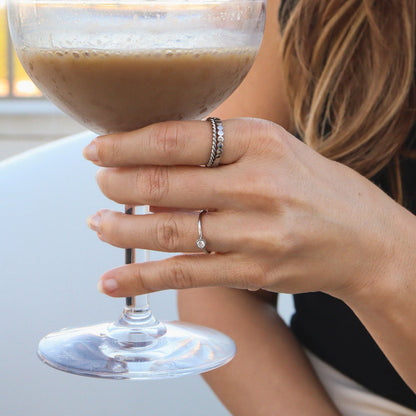 Stainless Steel Birthstone Stacking Ring / ZRJ1000