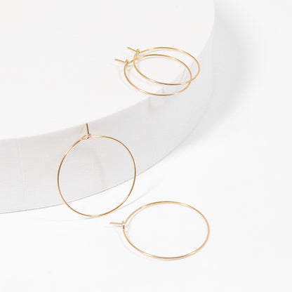 18K Gold PVD Stainless Steel Wire Hoop Earrings / ERJ0044