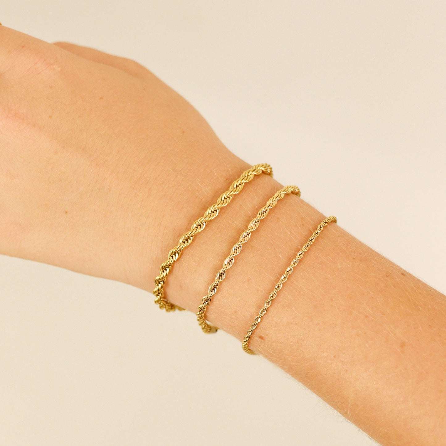 18K Gold PVD Stainless Steel Rope Chain Bracelet/Anklet / BRJ1000