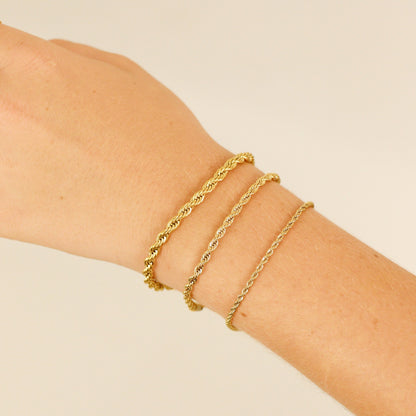 18K Gold PVD Stainless Steel Rope Chain Bracelet/Anklet / BRJ1000