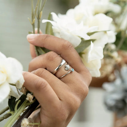 Stainless Steel Birthstone Stacking Ring / ZRJ1000