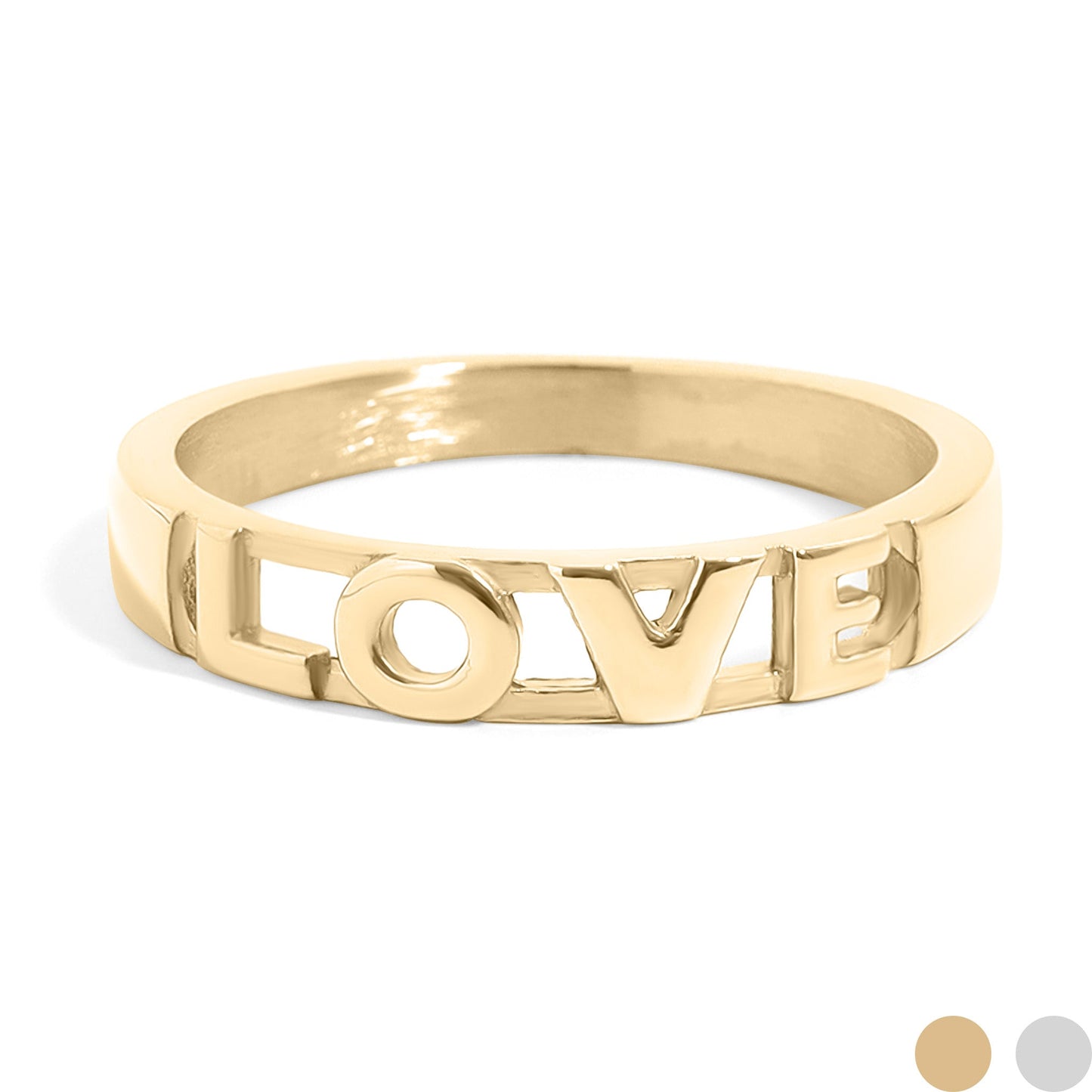 18K Gold PVD Stainless Steel Love Stacking Ring / KSS0010