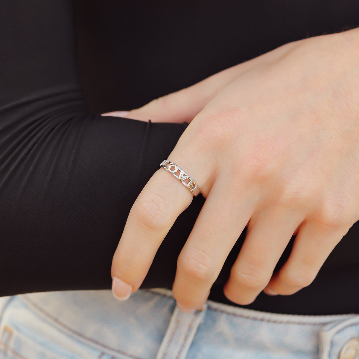 18K Gold PVD Stainless Steel Love Stacking Ring / KSS0010