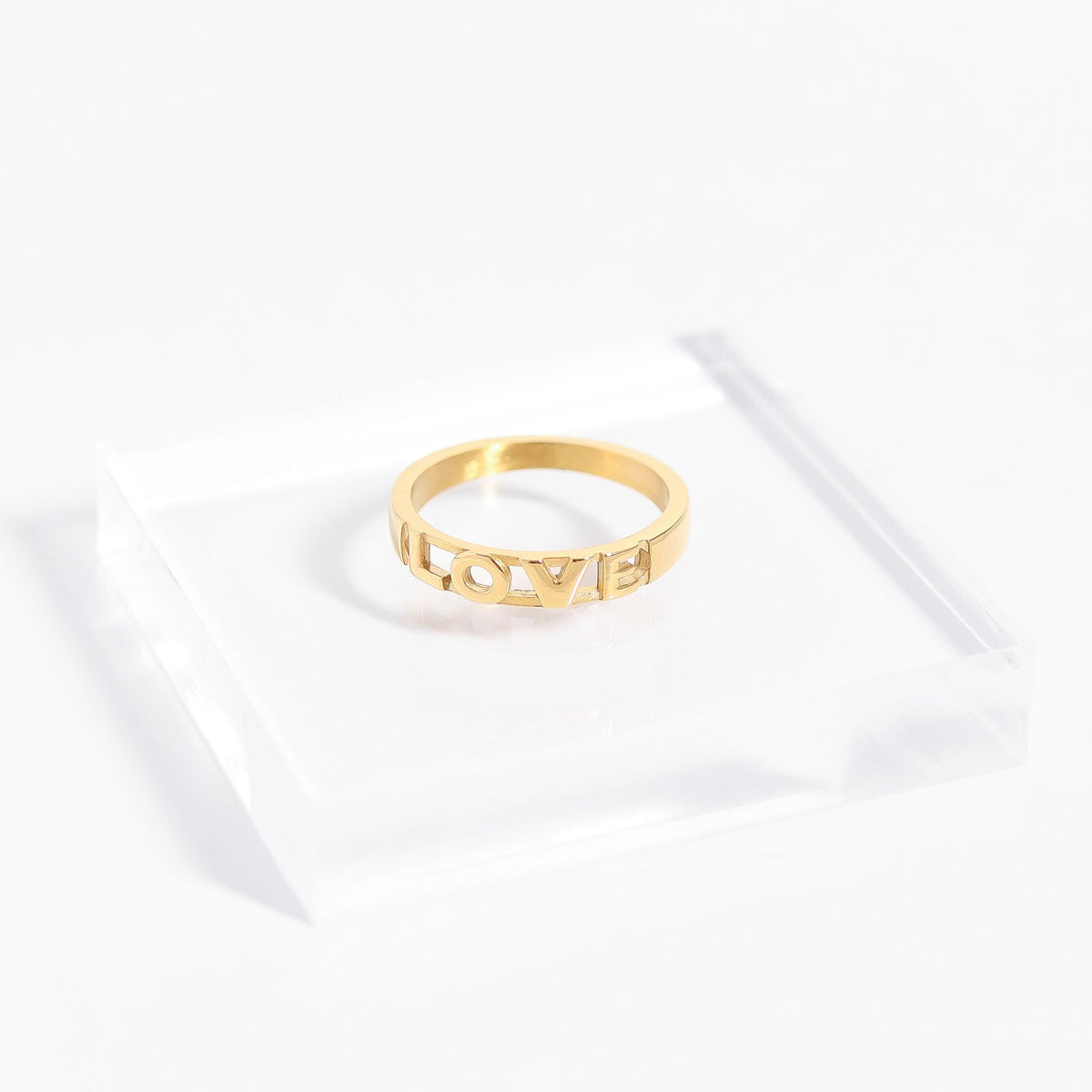 18K Gold PVD Stainless Steel Love Stacking Ring / KSS0010