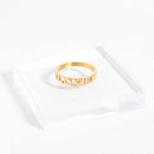 18K Gold PVD Stainless Steel Love Stacking Ring / KSS0010