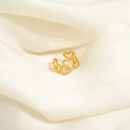 18K Gold PVD Stainless Steel Heart Toe Ring / KSS0011