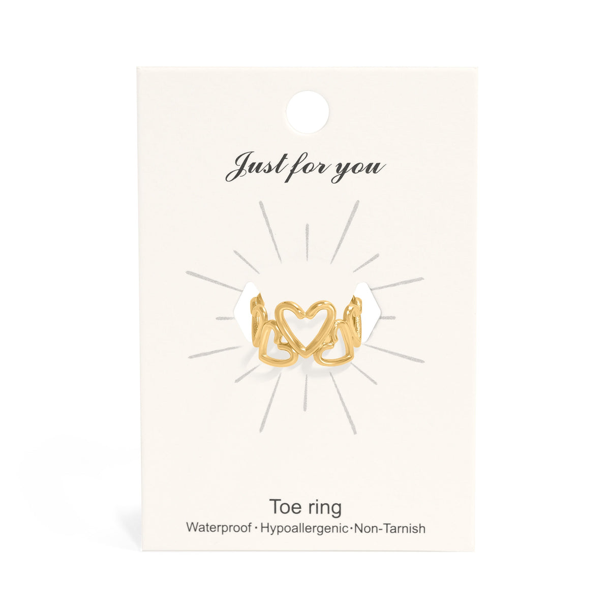 18K Gold PVD Stainless Steel Heart Toe Ring / KSS0011