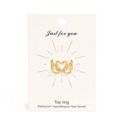 18K Gold PVD Stainless Steel Heart Toe Ring / KSS0011