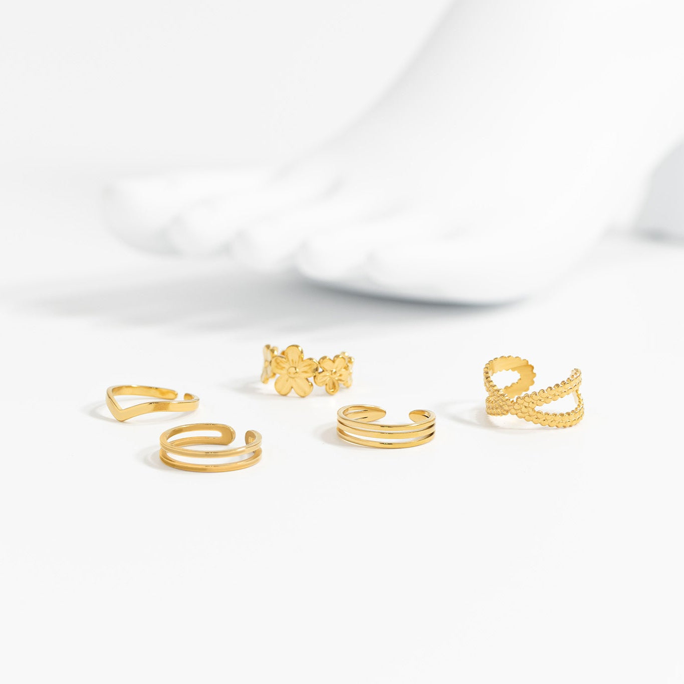18K Gold PVD Stainless Steel Double Toe Ring / KSS0016