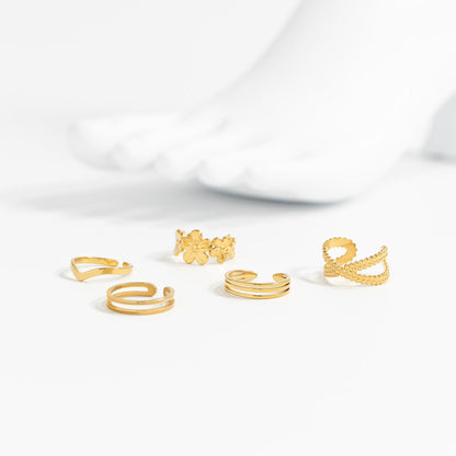 18K Gold PVD Stainless Steel Double Toe Ring / KSS0016