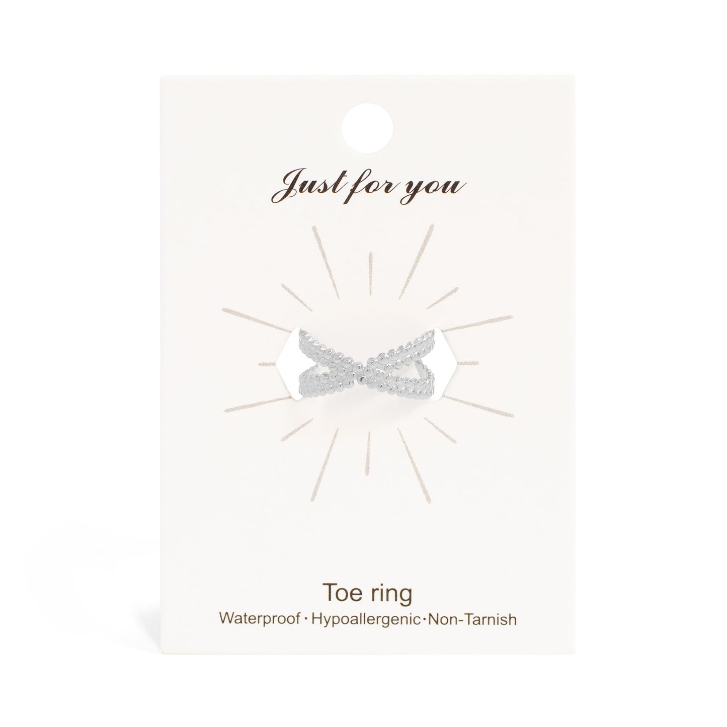 18K Gold PVD Stainless Steel Cross Over Toe Ring / KSS0013