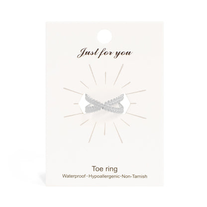 18K Gold PVD Stainless Steel Cross Over Toe Ring / KSS0013