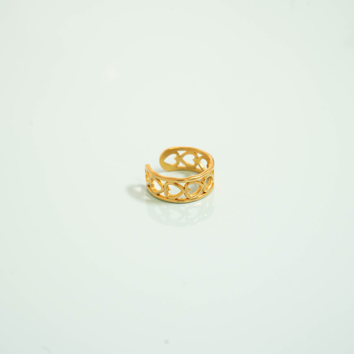 18K Gold PVD Stainless Steel Horizontal Heart Toe Ring / KSS0014