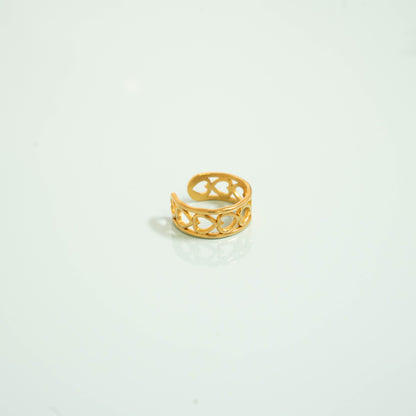 18K Gold PVD Stainless Steel Horizontal Heart Toe Ring / KSS0014