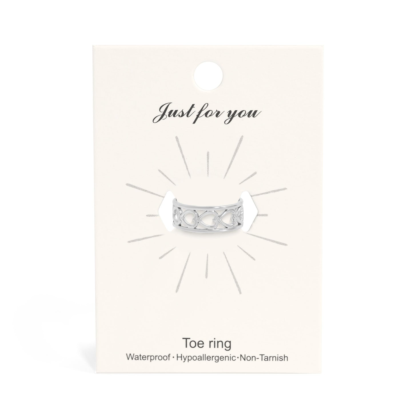 18K Gold PVD Stainless Steel Horizontal Heart Toe Ring / KSS0014