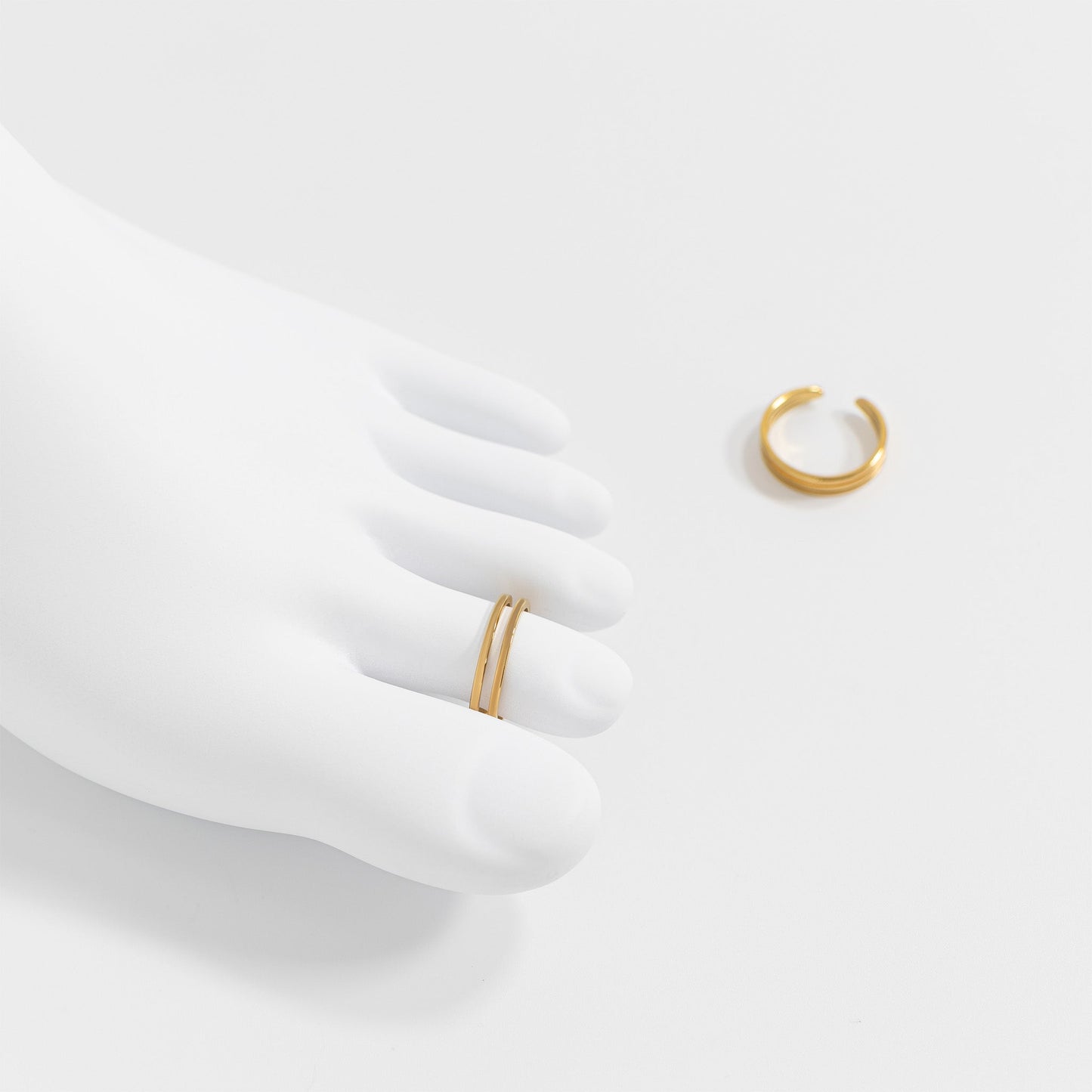 18K Gold PVD Stainless Steel Double Toe Ring / KSS0016