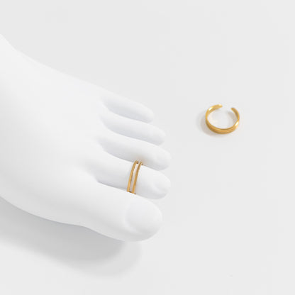 18K Gold PVD Stainless Steel Double Toe Ring / KSS0016