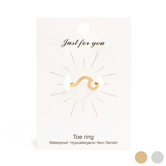 18K Gold PVD Stainless Steel Wave Toe Ring / KSS0017