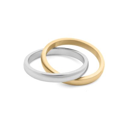18K Gold PVD Stainless Steel Mixed Metal Intertwined Ring / KSS0023