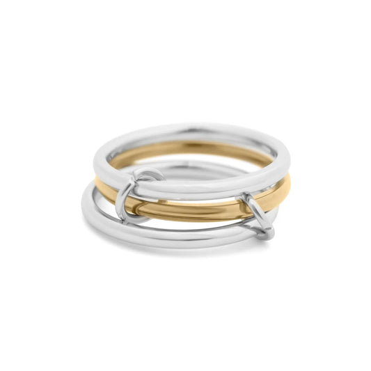 18K Gold PVD Stainless Steel Mixed Metal Triple Intertwined Ring / KSS0025