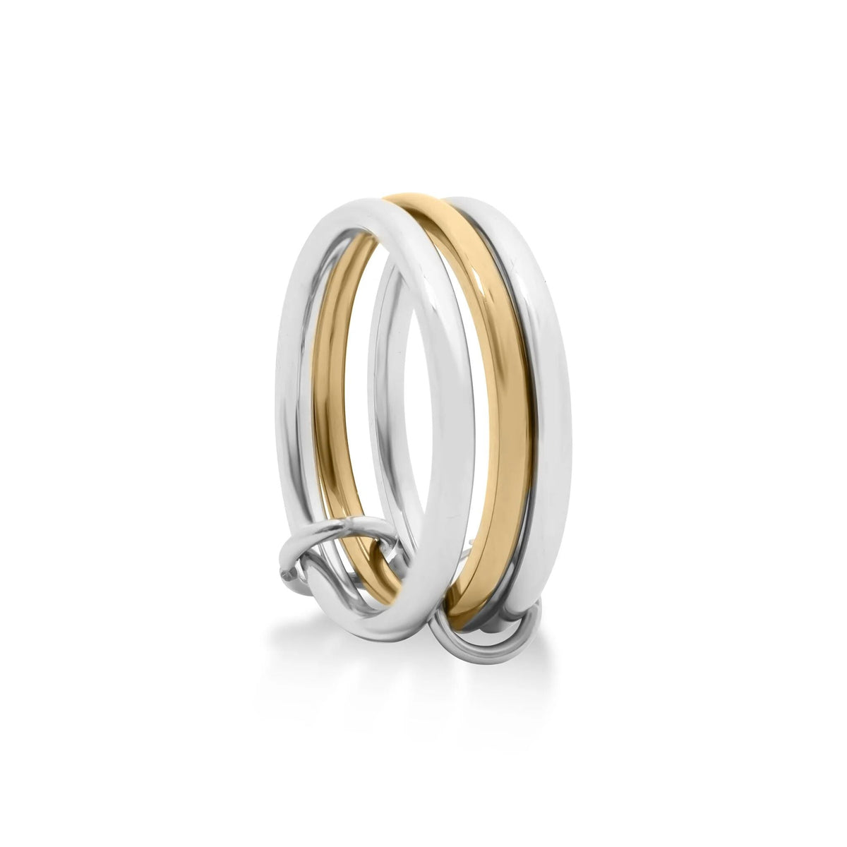 18K Gold PVD Stainless Steel Mixed Metal Triple Intertwined Ring / KSS0025