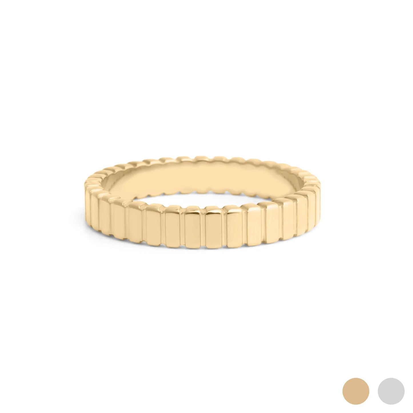 18K Gold PVD Stainless Steel Fluted Stacking Ring / KSS0032