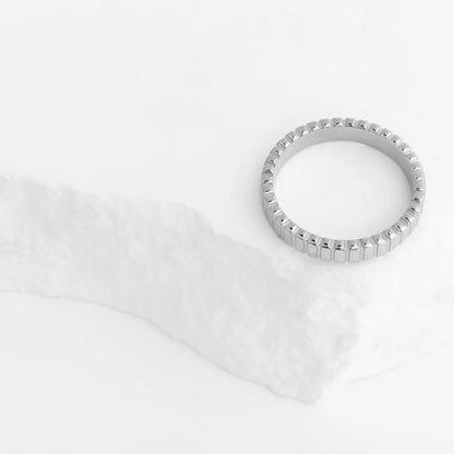 18K Gold PVD Stainless Steel Fluted Stacking Ring / KSS0032
