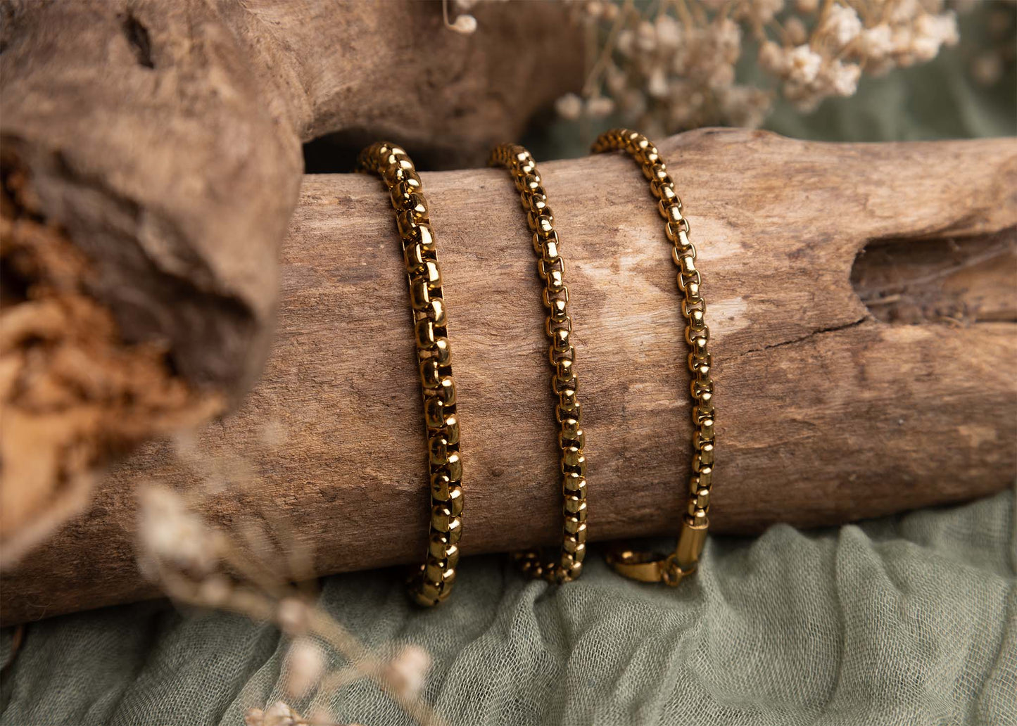 18K Gold PVD Chain Metal Clasp Bracelet / MJD0005
