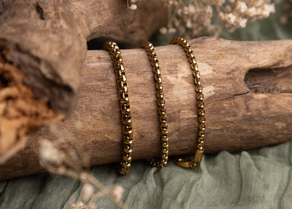 18K Gold PVD Chain Metal Clasp Bracelet / MJD0005