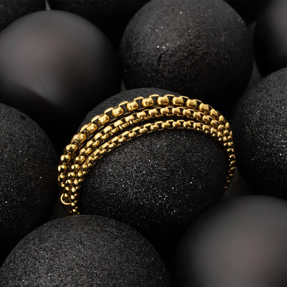18K Gold PVD Stainless Steel Chain Metal Clasp Bracelet / MJD0006