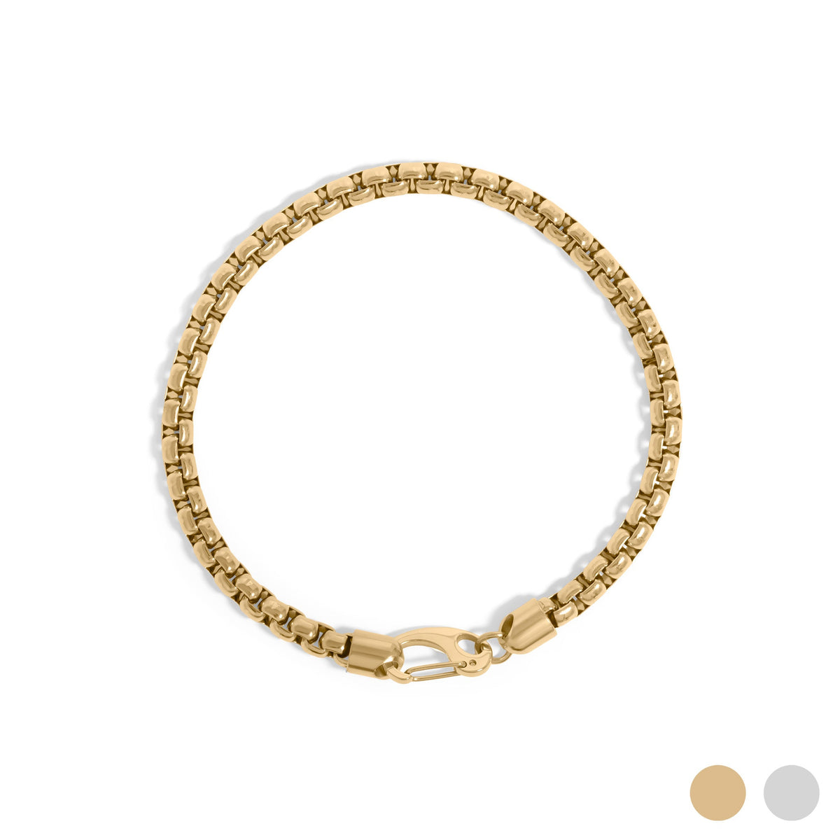 18K Gold PVD Stainless Steel Chain Metal Clasp Bracelet / MJD0006