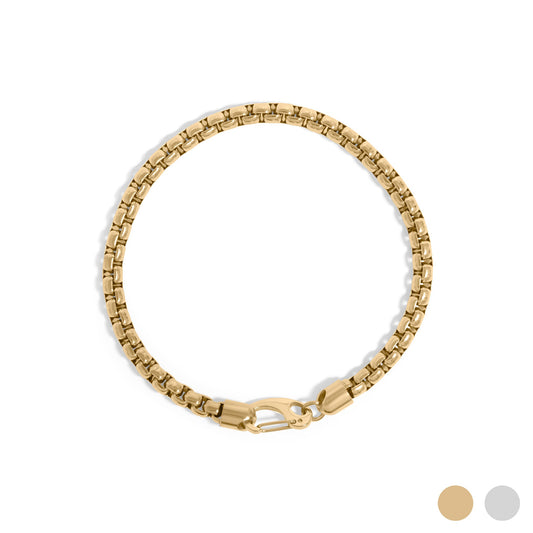 18K Gold PVD Stainless Steel Chain Metal Clasp Bracelet / MJD0006