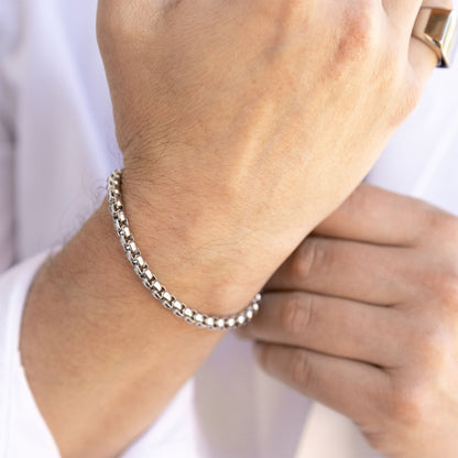 18K Gold PVD Stainless Steel Chain Metal Clasp Bracelet / MJD0006