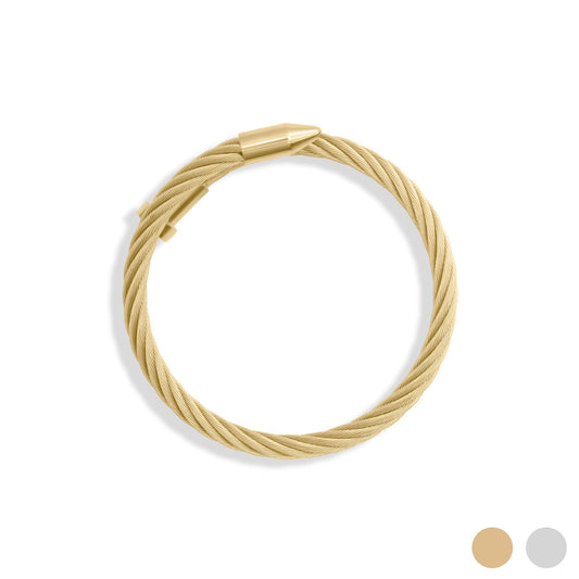 18K Gold PVD Stainless Steel Mens Metal Nail Bracelet / MJD0007