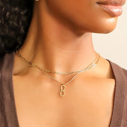 18K Gold PVD Stainless Steel Paperclip Chain Necklace / CHN9760