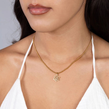 18K Gold PVD Stainless Steel Beaded Necklace / CHN0113