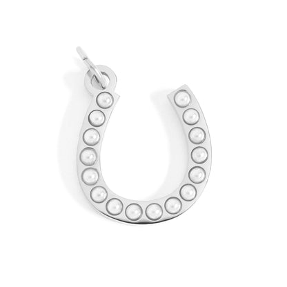 18K Gold PVD Stainless Steel Pearl Horseshoe Charm / PDL0251