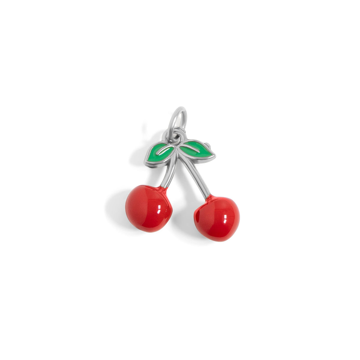 18K Gold PVD Stainless Steel Epoxy Cherry Charm / PDL0279