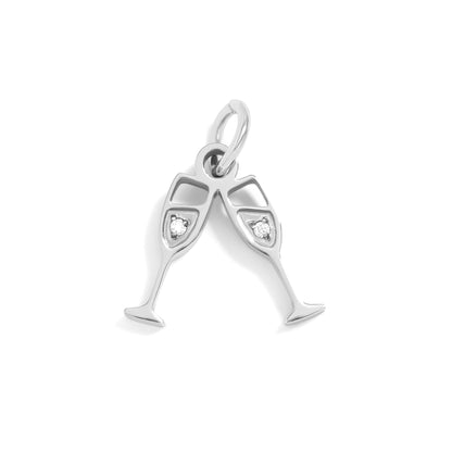 18K Gold PVD Stainless Steel Champagne Cheers Charm / PDL0282