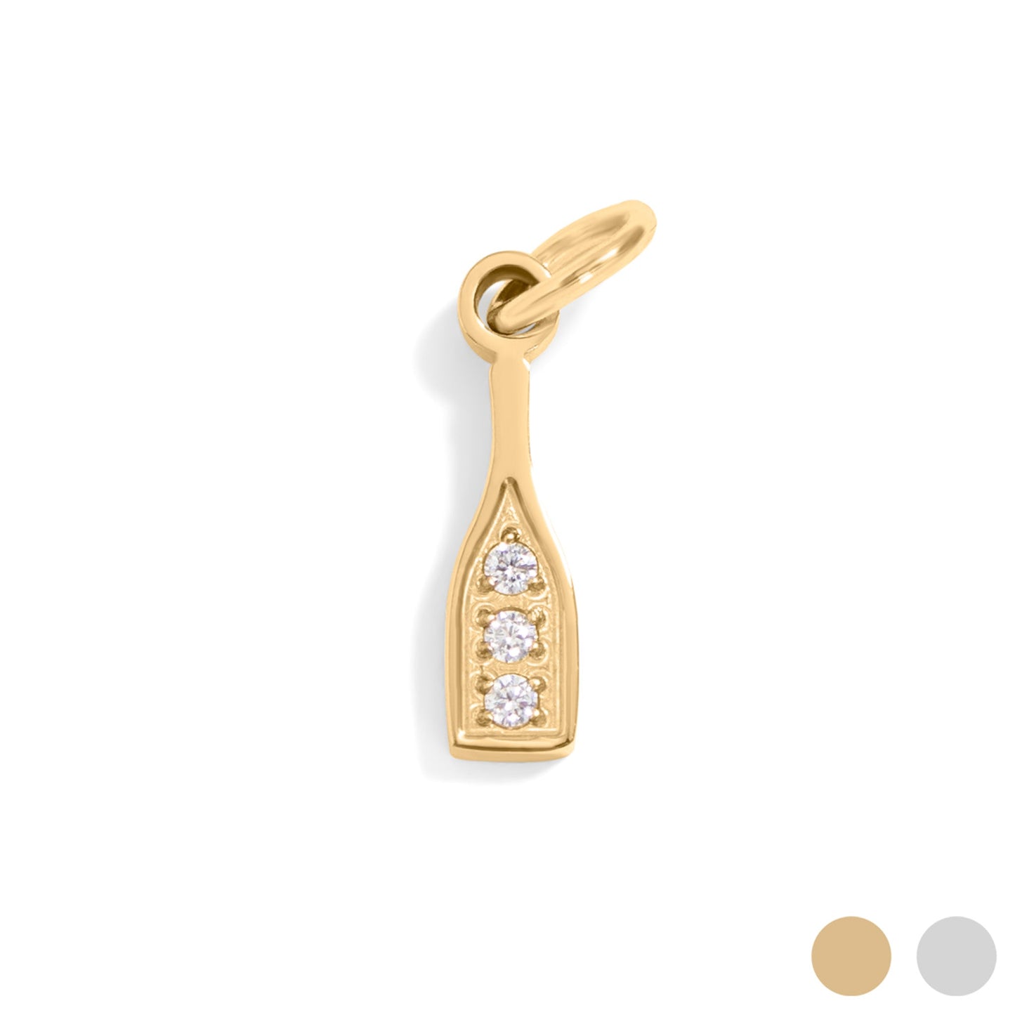 18K Gold PVD Stainless Steel Champagne Bottle Charm / PDL0283