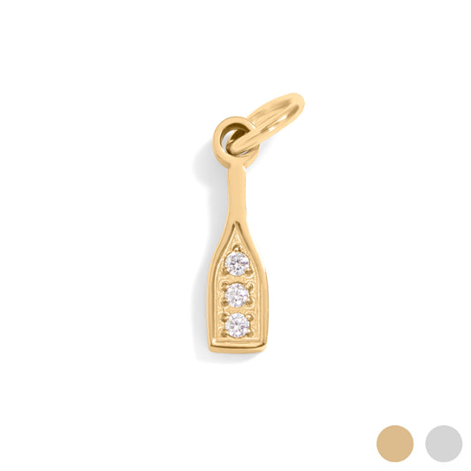 18K Gold PVD Stainless Steel Champagne Bottle Charm / PDL0283