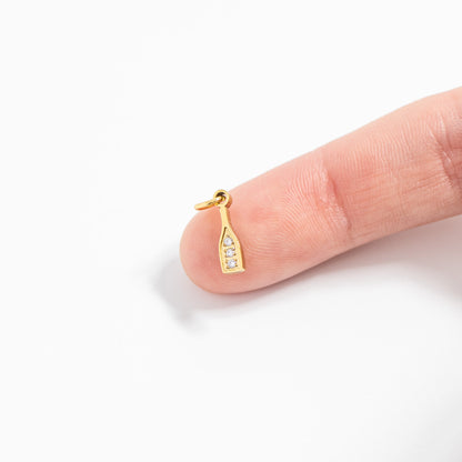18K Gold PVD Stainless Steel Champagne Bottle Charm / PDL0283