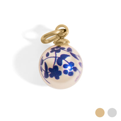 18K Gold PVD Stainless Steel Floral Printed Pearl / PDL0293