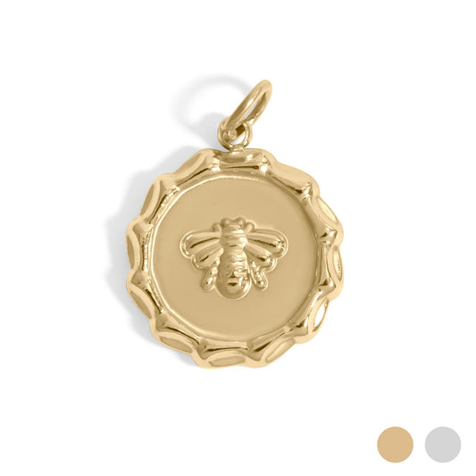 18K Gold PVD Stainless Steel Bee Pendant / PDL0295